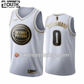 Camiseta Niños NBA Detroit Pistons Andre Drummond 0 2019-20 Nike Blanco Golden Edition Swingman